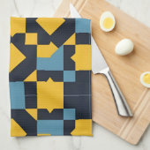 抽象芸術の色を使用したジオメト鮮やかリパターン キッチンタオル (四つ折り)