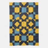 抽象芸術の色を使用したジオメト鮮やかリパターン キッチンタオル (縦)