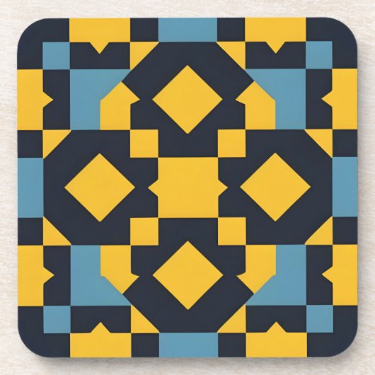 抽象芸術の色を使用したジオメト鮮やかリパターン コースター (正面)