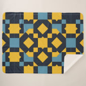 抽象芸術の色を使用したジオメト鮮やかリパターン シェルパブランケット (正面(横))