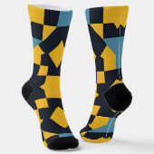 抽象芸術の色を使用したジオメト鮮やかリパターン ソックス (傾斜あり)