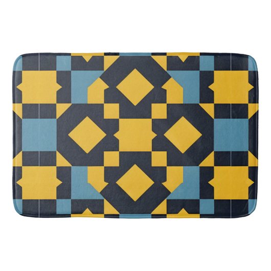 抽象芸術の色を使用したジオメト鮮やかリパターン バスマット (正面)