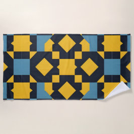 抽象芸術の色を使用したジオメト鮮やかリパターン ビーチタオル