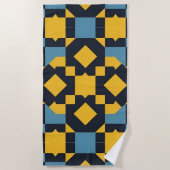 抽象芸術の色を使用したジオメト鮮やかリパターン ビーチタオル (正面)