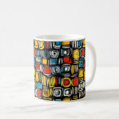 抽象芸術の色サイケデリック コーヒーマグカップ (正面右)