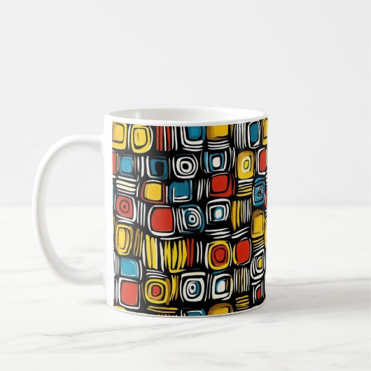 抽象芸術の色サイケデリック コーヒーマグカップ (左)