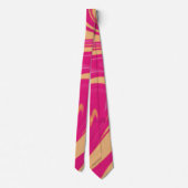 抽象芸術の色合い(ピンク、紫、オレンジの渦巻き) ネクタイ (裏面)