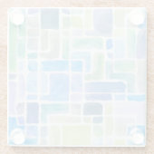 抽象芸術の色彩の鮮やかな水彩画の背景 ガラスコースター (裏面)