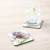 抽象芸術の色彩の鮮やかな花の背景3 コースター (右側)