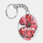 抽象芸術の色彩の鮮やかな花の背景4 キーホルダー (正面左)