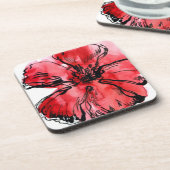 抽象芸術の色彩の鮮やかな花の背景4 コースター (左側)