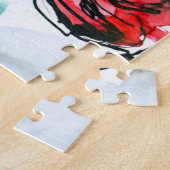 抽象芸術の色彩の鮮やかな花の背景 ジグソーパズル (側面)