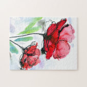 抽象芸術の色彩の鮮やかな花の背景 ジグソーパズル (横)