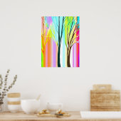 抽象芸術の色数々の付きパステル ポスター (キッチン)