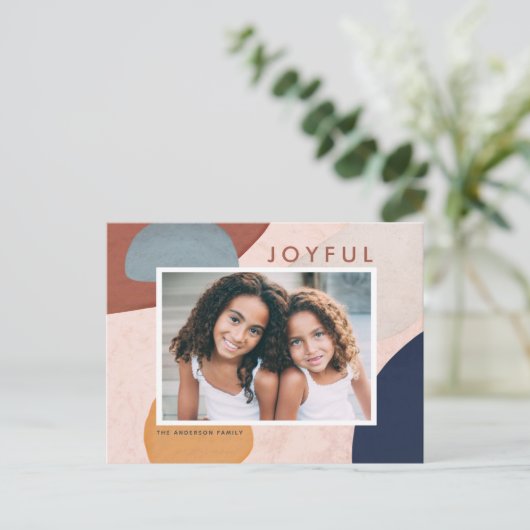 抽象芸術の色色彩の鮮やか形Boho写真 シーズンポストカード (スタンド正面)