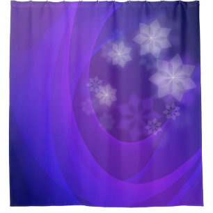 抽象芸術の花が折り畳まれたインジゴの背景 シャワーカーテン