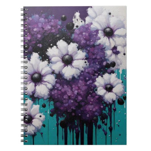 抽象芸術の花が散る ノートブック (正面)