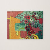 抽象芸術の花とコーヒーカップ ジグソーパズル (横)