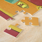 抽象芸術の花とコーヒーカップ ジグソーパズル (側面)