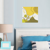 抽象芸術の花と葉 箔ポスター (インサイチュ (寝室))