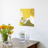 抽象芸術の花と葉 箔ポスター (レイダウン (キッチン))