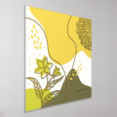 抽象芸術の花と葉 箔ポスター (レイダウン)