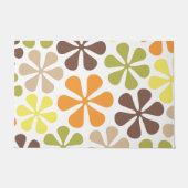 抽象芸術の花のレトロ色 ドアマット (正面)
