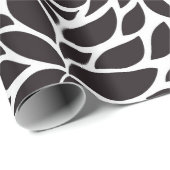 抽象芸術の花の模様（白黒） ラッピングペーパー (ロールコーナー)