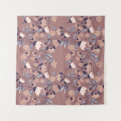 抽象芸術の花の継ぎ目のない模様。後ろカラフル側 タペストリー (正面(横))