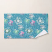 抽象芸術の花の美しいライトブルー バスタオルセット (ハンドタオル)