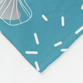 抽象芸術の花の美しいライトブルー フリースブランケット (角)