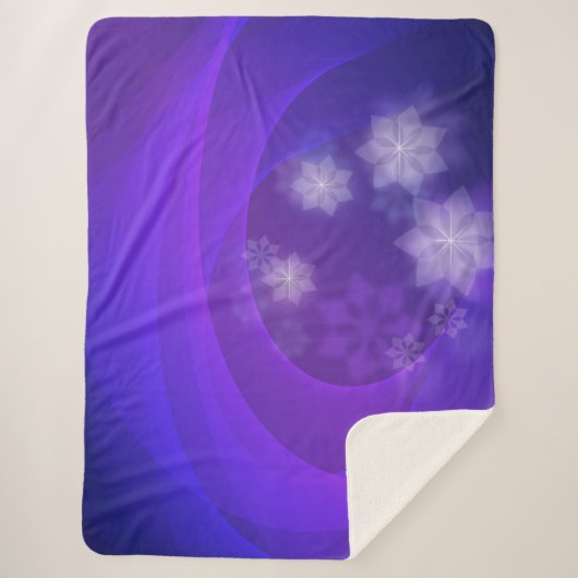 抽象芸術の花の背景（藍色） シェルパブランケット (正面)