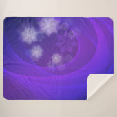 抽象芸術の花の背景（藍色） シェルパブランケット (正面(横))