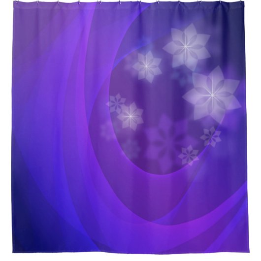 抽象芸術の花の背景（藍色） シャワーカーテン (正面)