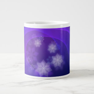 抽象芸術の花の背景（藍色） ジャンボコーヒーマグカップ
