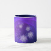 抽象芸術の花の背景（藍色） マグカップ (中央)