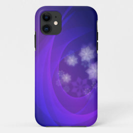 抽象芸術の花の背景（藍色） iPhone 11 ケース