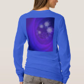 抽象芸術の花の背景（藍色） Tシャツ (裏面)