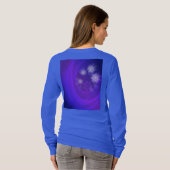 抽象芸術の花の背景（藍色） Tシャツ (裏面フル)