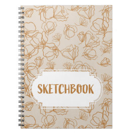 抽象芸術の花ベージュ ノートブック