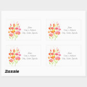 抽象芸術の花束の混合フラワーラベル 長方形シール (シート)