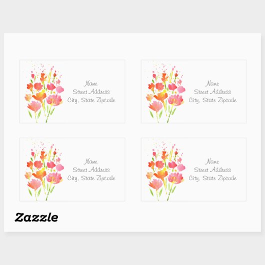 抽象芸術の花束の混合フラワーラベル 長方形シール (シート)