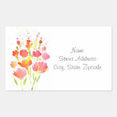 抽象芸術の花束の混合フラワーラベル 長方形シール (正面)