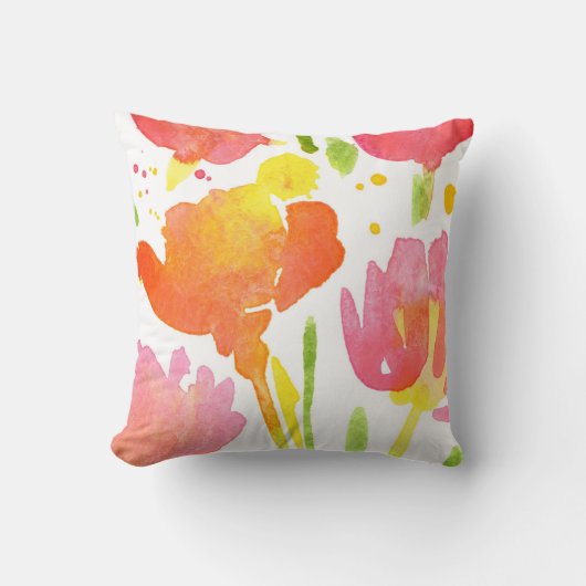 抽象芸術の花束の混合花4 クッション (正面)