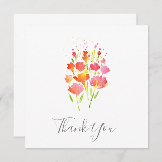抽象芸術の花束 サンキューカード (正面/裏面)