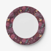 抽象芸術の花模様 ペーパープレート (正面)