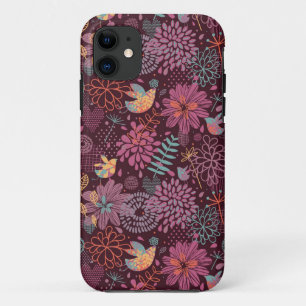 抽象芸術の花模様 iPhone 11 ケース