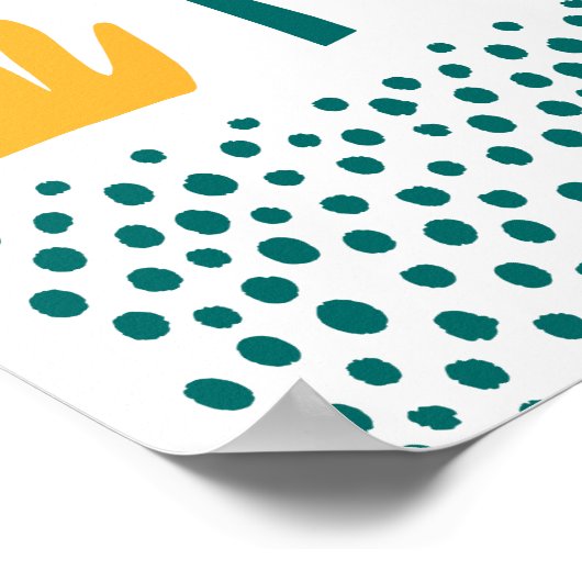 抽象芸術の花葉と ポスター (角)