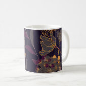 抽象芸術の花葉やスケッチ コーヒーマグカップ (正面右)
