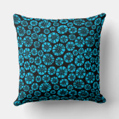 抽象芸術の花031023 – スカイブルーon黒 クッション (裏面)